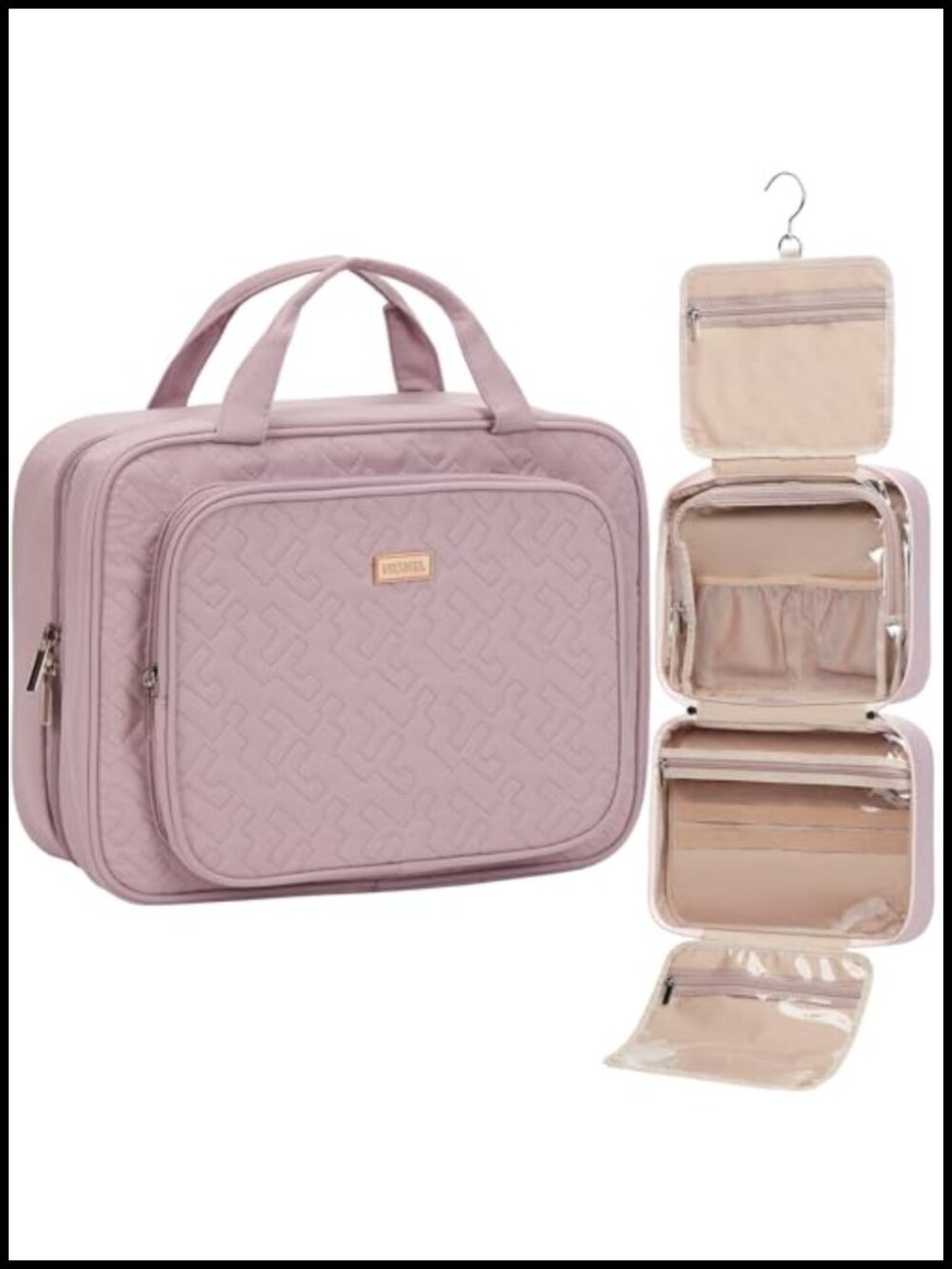 Hanging Travel Toiletry Bag Makeup Organizer with Pockets Lightweight Polyester